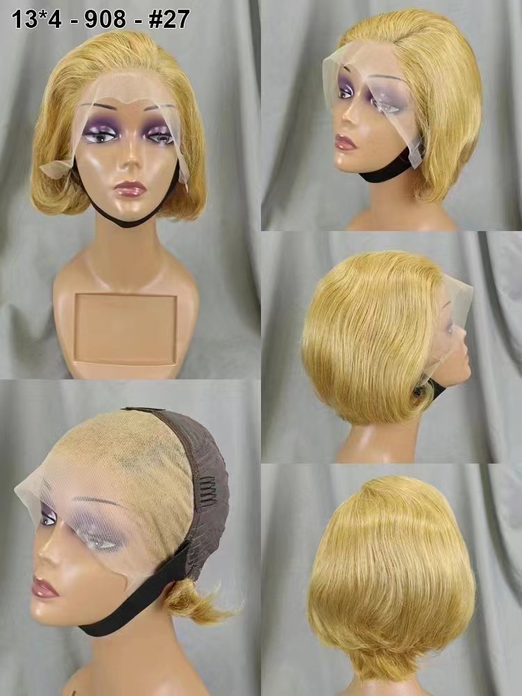 Original 100% Human Hair Wigs Full Frontal Pixie Cut Good Price Raw Vietnamese Hair