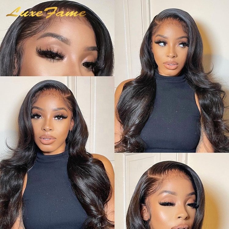 Wholesale Body Wave Frontal Wig 13x4 Transparent Lace Brazilian Hair Wig 180% Density Remy Human Hair Wigs For Black Women
