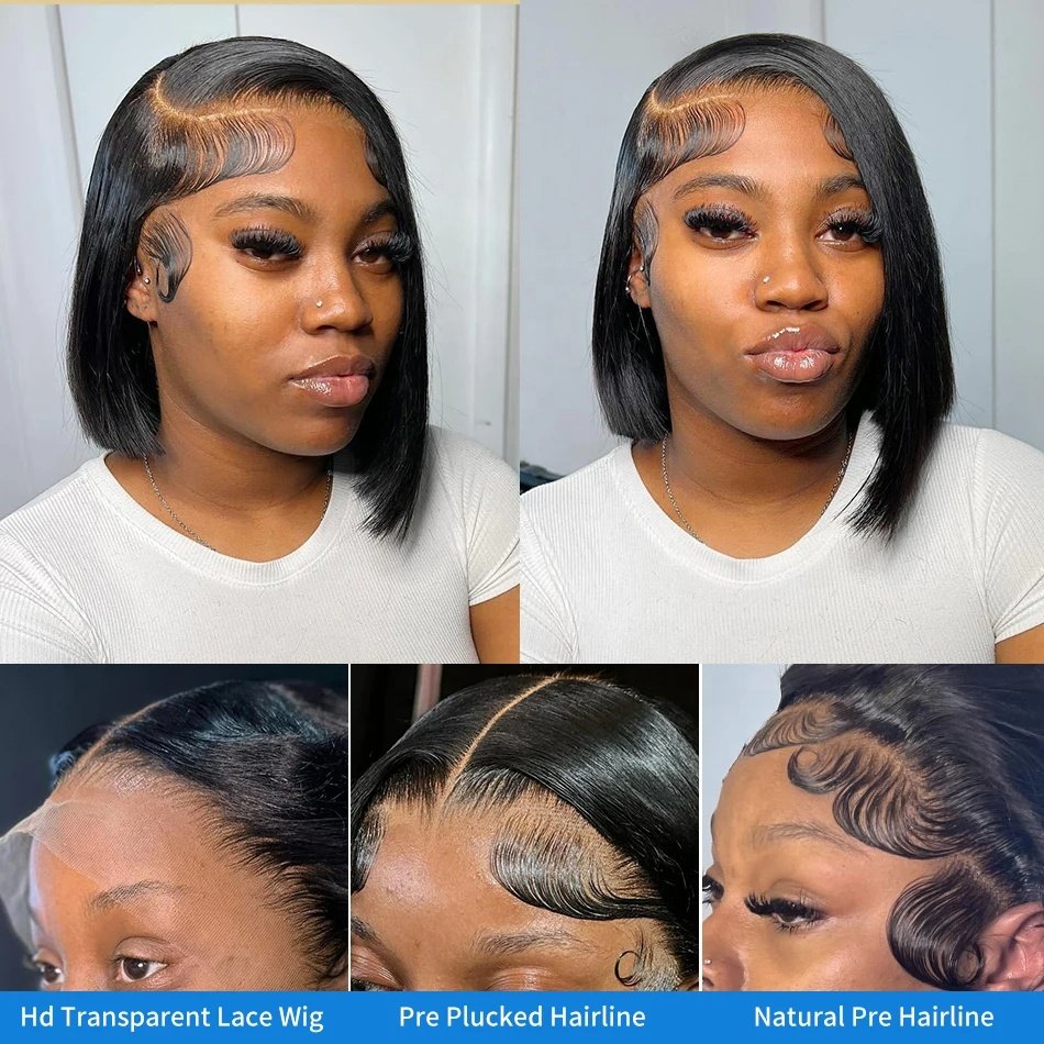Wholesale Short Bob Wigs Human Hair Lace Front Brazilian Human Hair Wigs For Black Women Cheap Hd Lace Frontal Wigs Human Hair