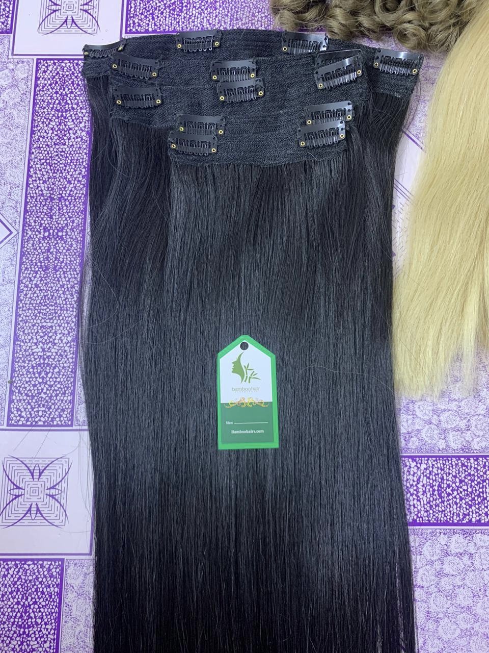 Clip-in Real Vietnamese Hair Extention Clip in Bundle Hair 8 Inch- 32 Inch Different Color Soft & Smooth