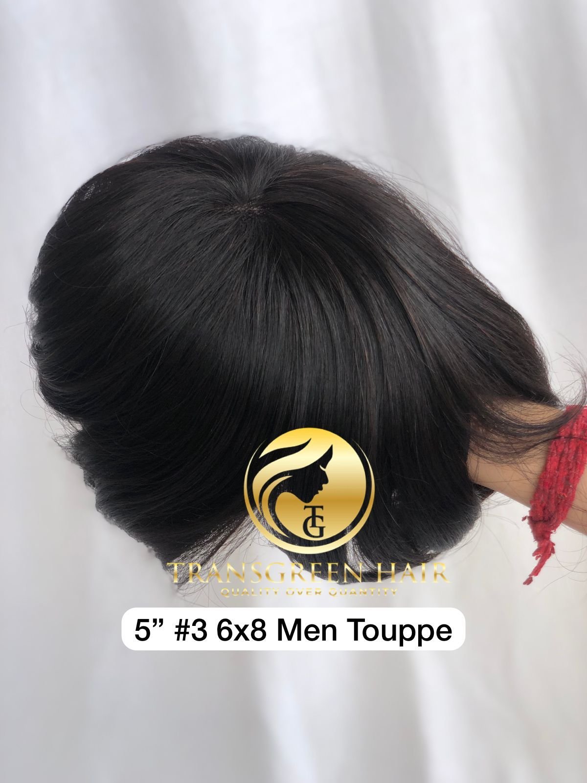 Top Quality Product 100 Raw Unprocessed Indian Temple Virgin 5'' Colour #3 6x8 Men Toupee Hair Extension Wholesale Indian Vendor