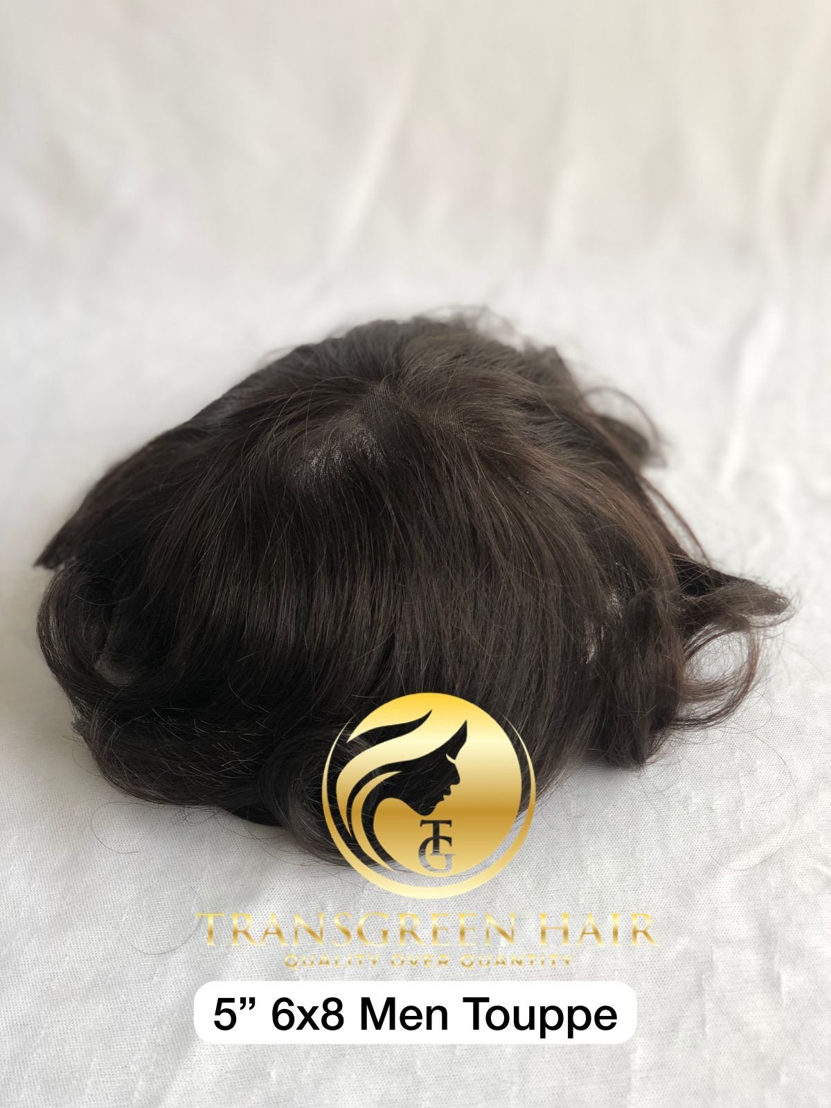 Top Quality Product 100 Raw Unprocessed Indian Temple Virgin 5'' Colour #3 6x8 Men Toupee Hair Extension Wholesale Indian Vendor
