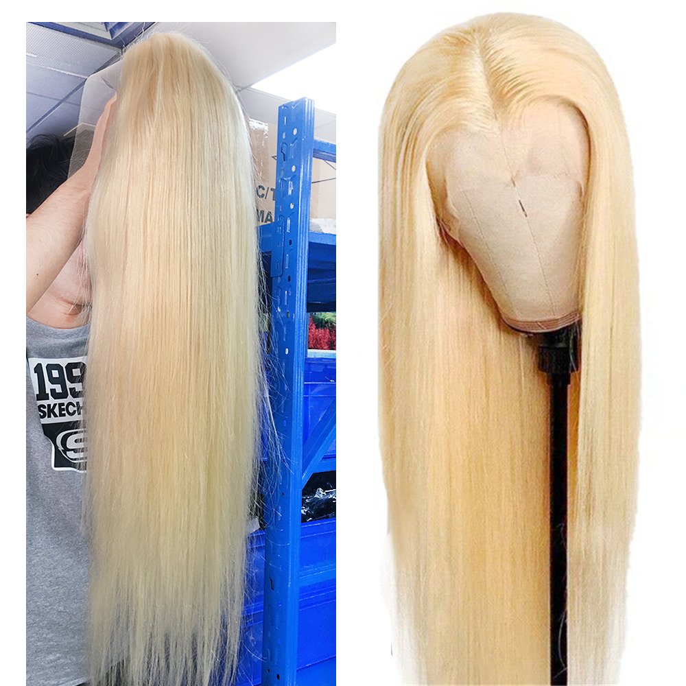 New Arrival Curly frontal 613 blonde hd human hair lace 100% virgin human hair wig front lace brazilian hair wig vendor