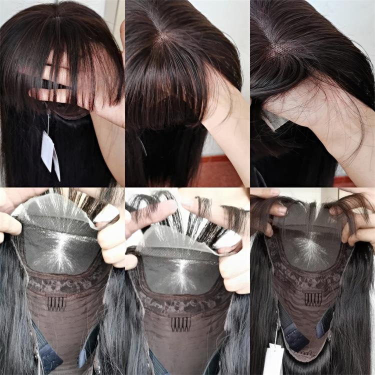 Usexy unprocessed raw remy human lace front wig 4x4 closure frontal indian wigs straight human hair wig with bangs