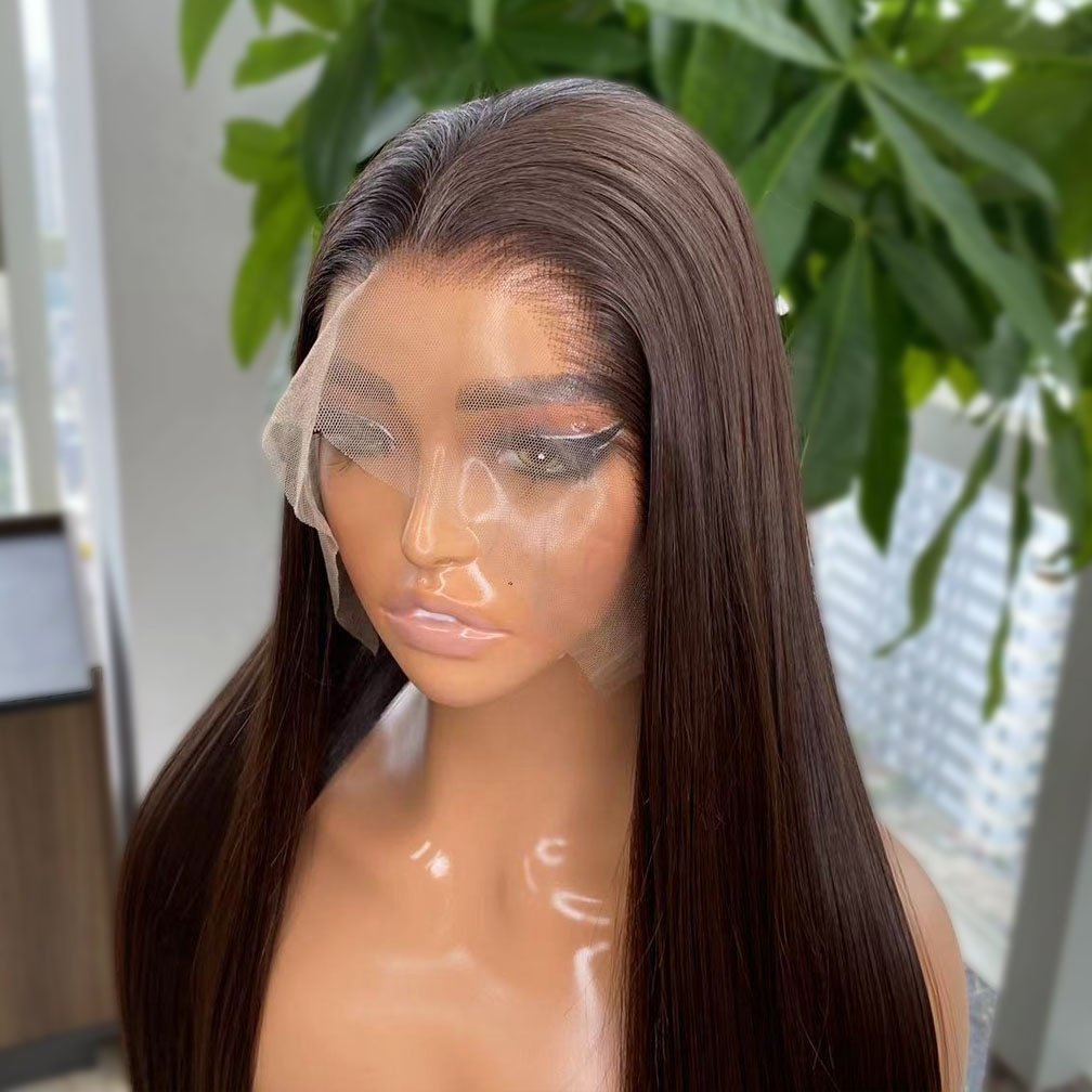 Wholesale Price Brown Color Wigs 24inch Futura Fiber Hair 13x4 Heat Resistant Synthetic Lace Front Wig For Black Women