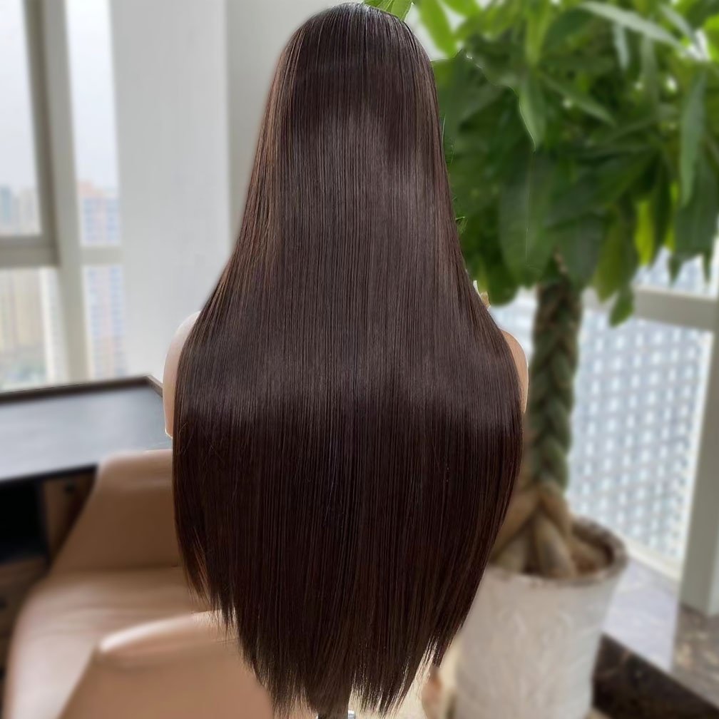 Wholesale Price Brown Color Wigs 24inch Futura Fiber Hair 13x4 Heat Resistant Synthetic Lace Front Wig For Black Women