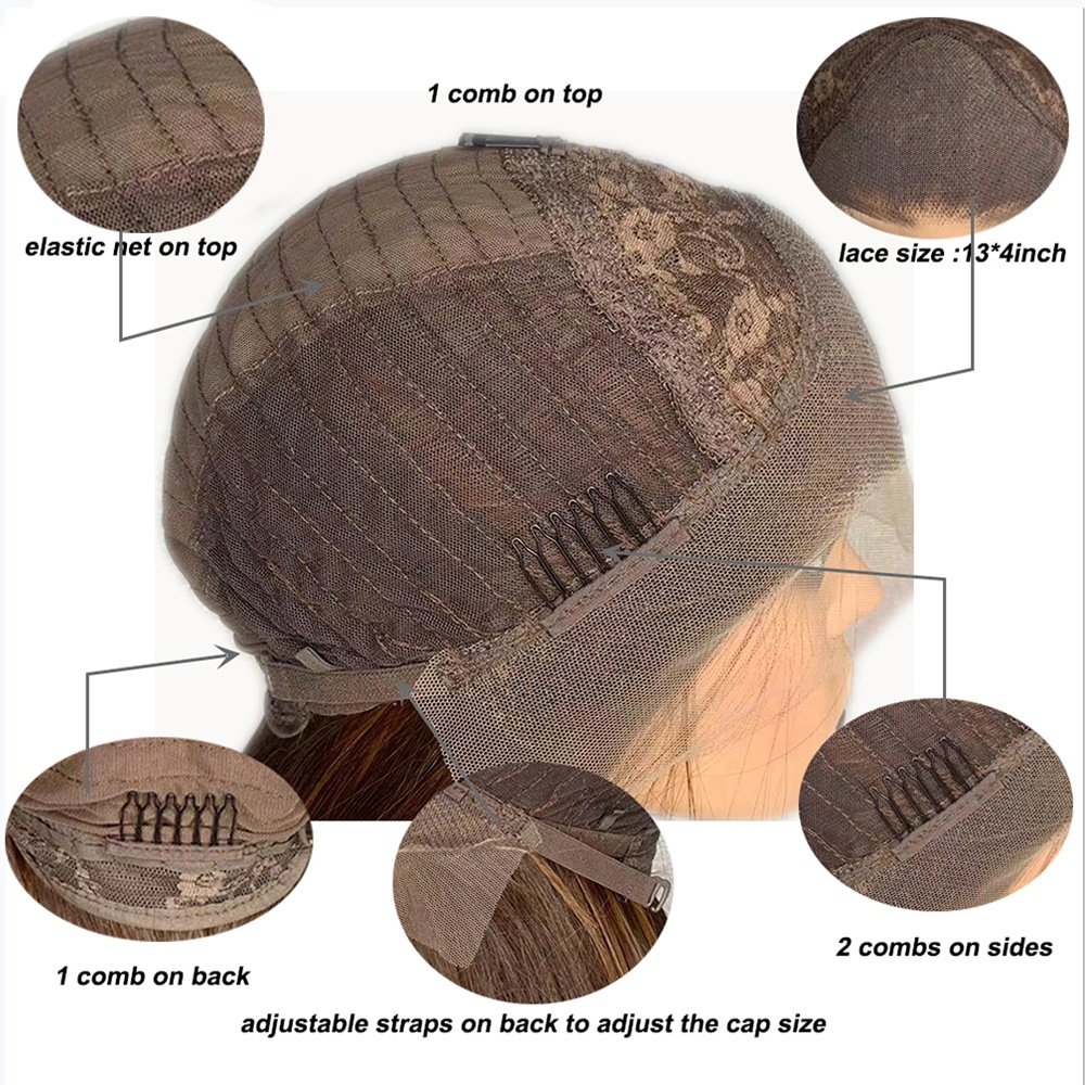 Wholesale Price Brown Color Wigs 24inch Futura Fiber Hair 13x4 Heat Resistant Synthetic Lace Front Wig For Black Women