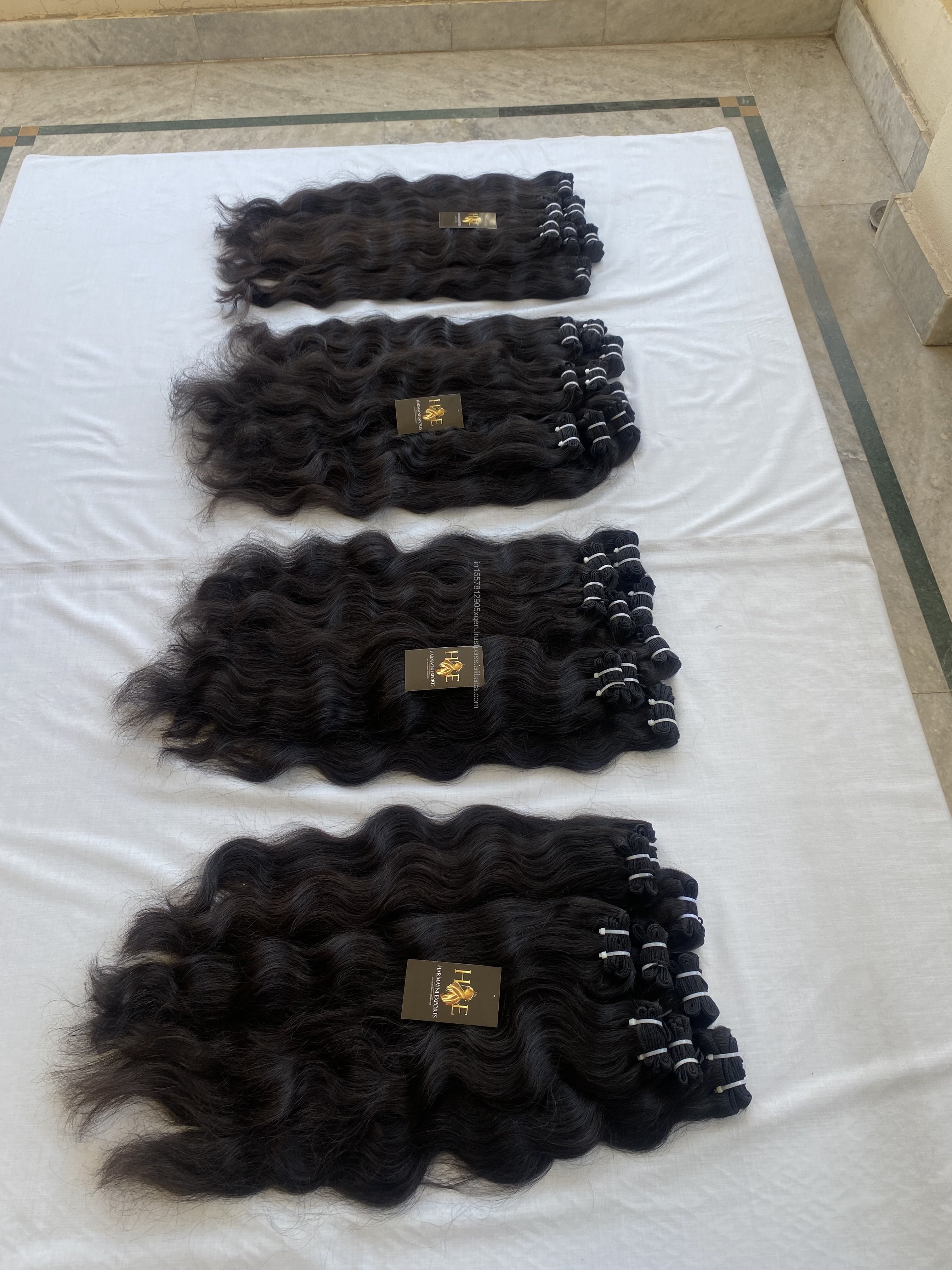 Virgin wholesale Raw Temple human hair extensions from India Mink Brazilian wavy Raw Curly hair supplier