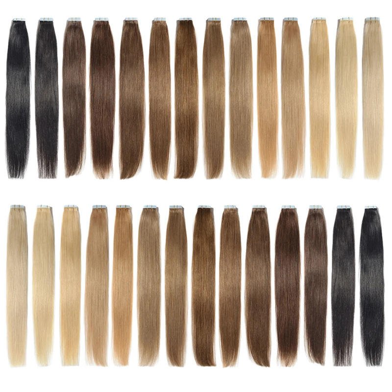 Raw hair tape ins factory price unprocessed virgin cuticle aligned Russian light blonde tape in extensions human hair