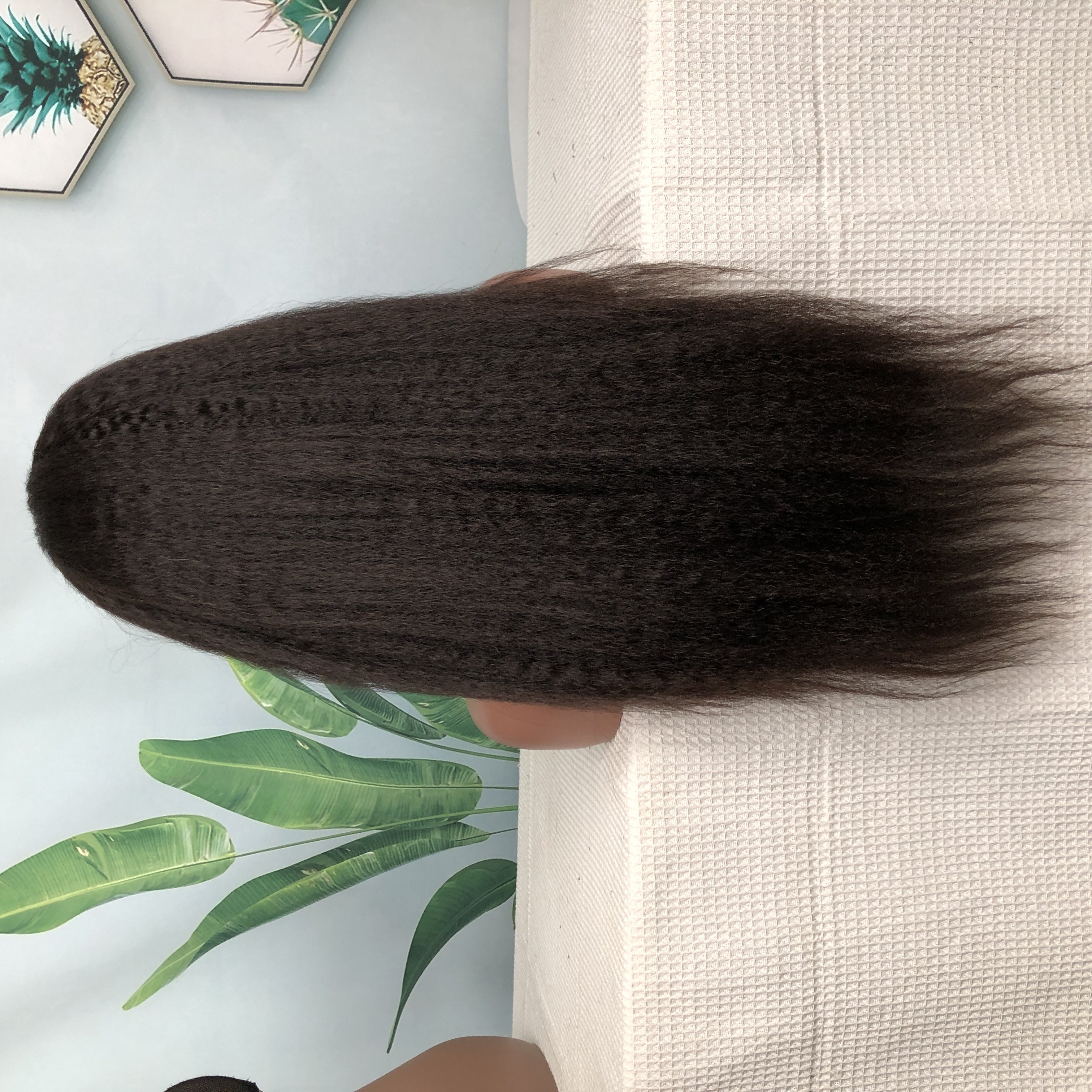 Wholesale Raw Indian Virgin Human Hair Wigs 350 Density Full Lace Frontal Wig Transparent Lace Front Glueless Kinky Straight Wig