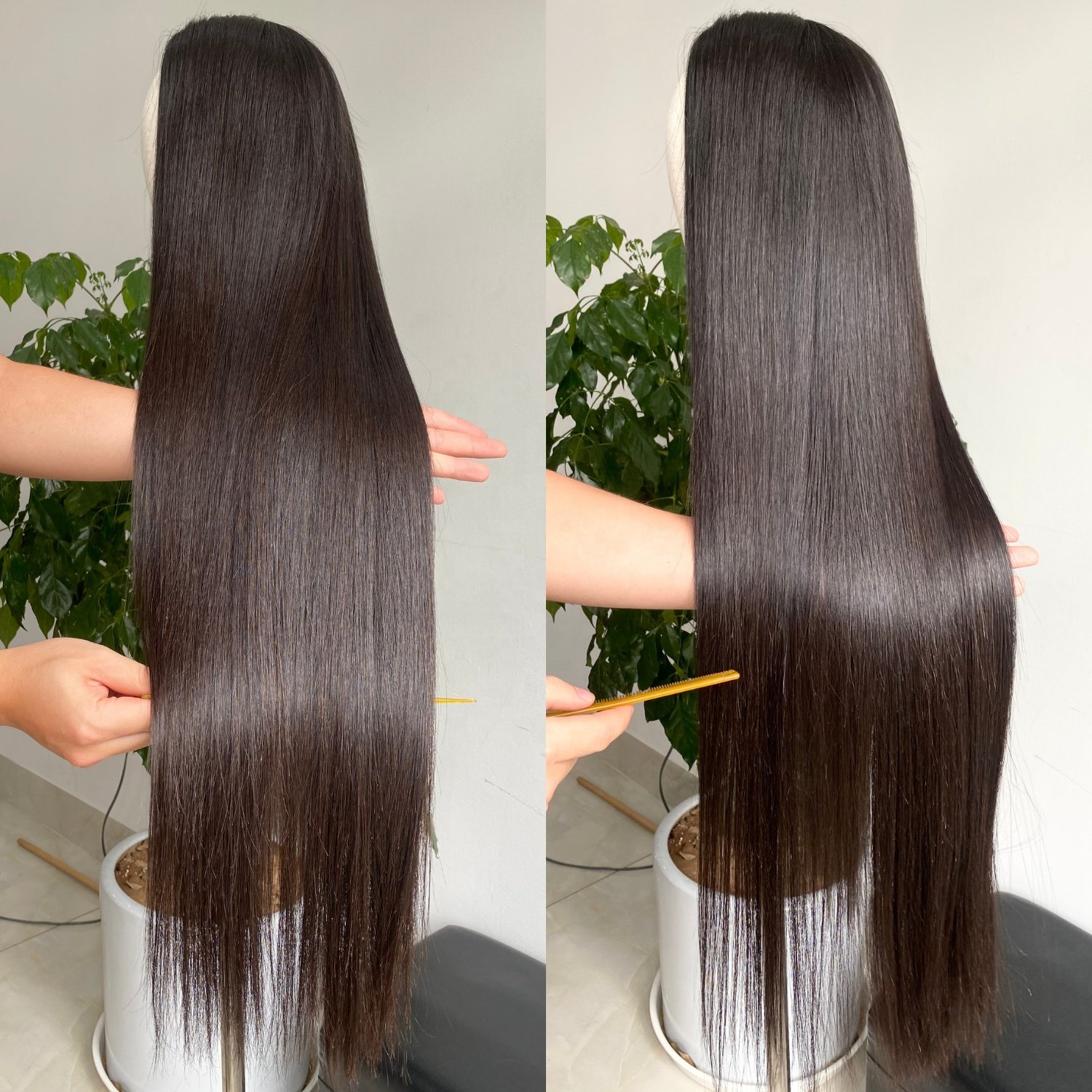 Full Length Various Color Vietnamese Human Hair Extensions HD Lace Frontal Wig Bone Straight Hair Cheap Price