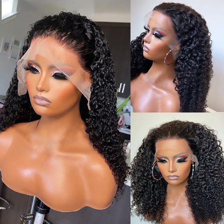 Raw Brazilian Human Hair Kinky Curly Lace Front Wigs Human Hair Glueless Hd Full Lace Frontal Wigs Human Hair For Black Women