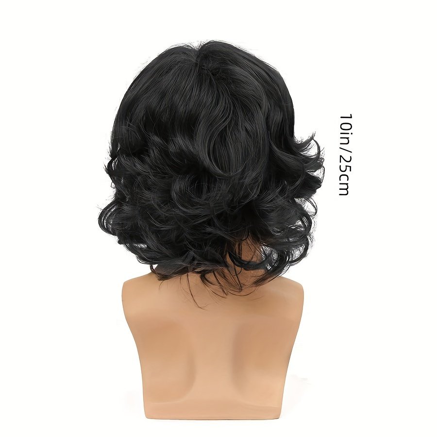 Short Black Straight Wigs for Men Short Wigs With Bangs Synthetic Wig