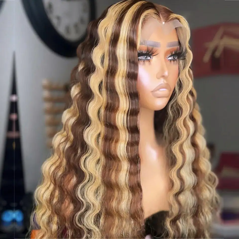 Peruvian Hair Customized color wigs 13x6 Human Hair Transparent Hd Lace Frontal wigs High Density loose wave lace wigs