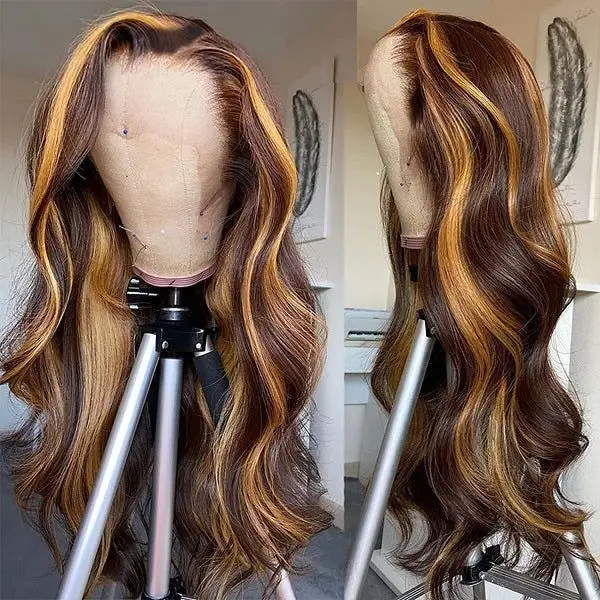 Peruvian Hair Customized color wigs 13x6 Human Hair Transparent Hd Lace Frontal wigs High Density loose wave lace wigs
