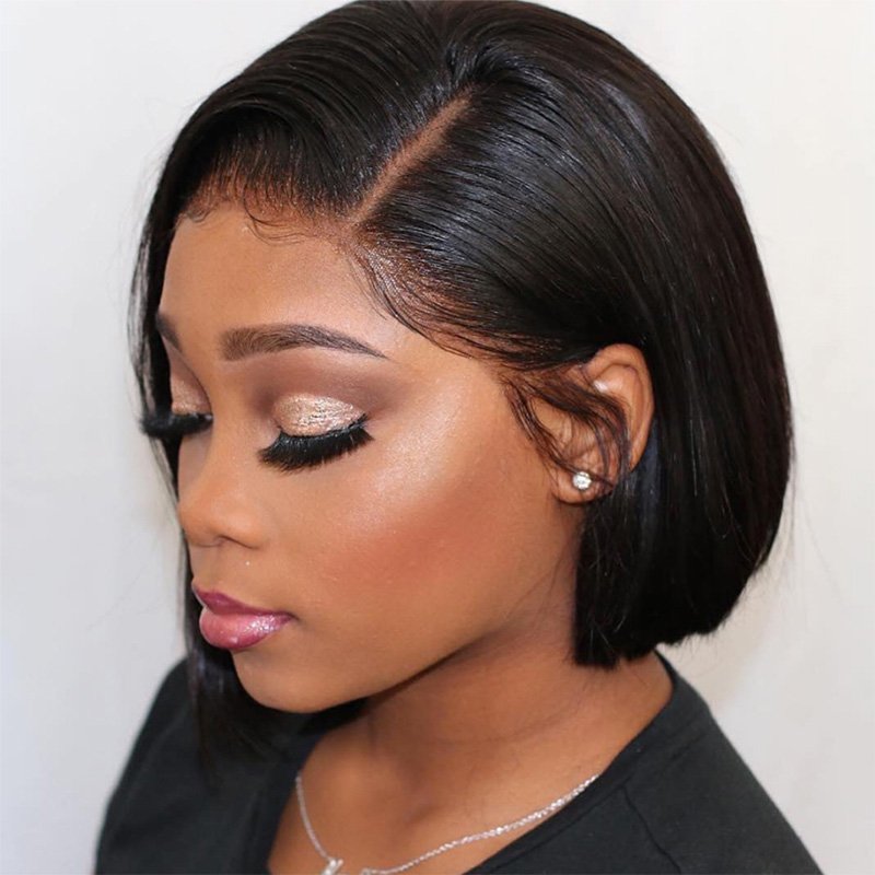Cheveux Humain Perruques-naturel Glueless Bob Wigs Lace Front Pixie Cut Hd Lace Wig Straight Lace Frontal Virgin Human Hair Wigs