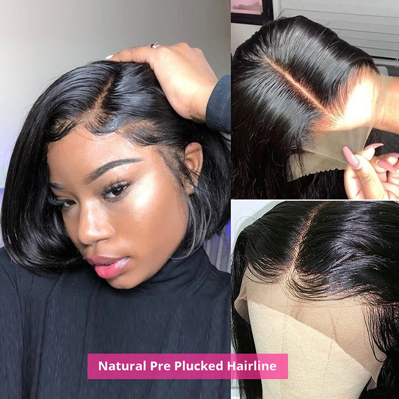 Cheveux Humain Perruques-naturel Glueless Bob Wigs Lace Front Pixie Cut Hd Lace Wig Straight Lace Frontal Virgin Human Hair Wigs
