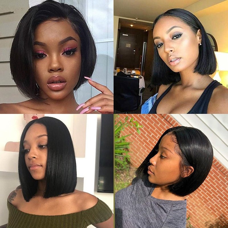 Cheveux Humain Perruques-naturel Glueless Bob Wigs Lace Front Pixie Cut Hd Lace Wig Straight Lace Frontal Virgin Human Hair Wigs