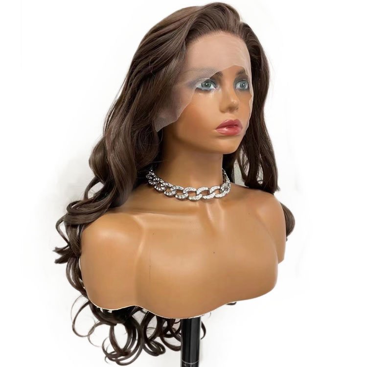 Wholesale Synthetic Blend Wigs 100% Lace Frontal With Baby Hair Transparent Synthetic Glueless 13x4 Lace Front Wig