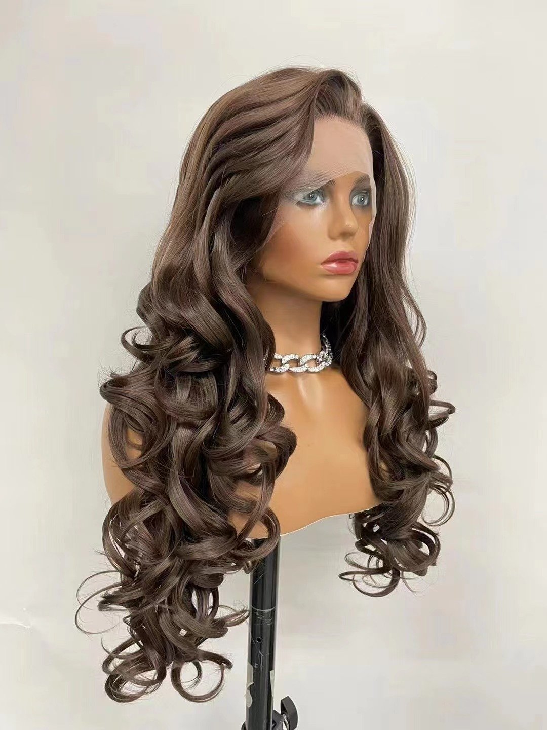 Wholesale Synthetic Blend Wigs 100% Lace Frontal With Baby Hair Transparent Synthetic Glueless 13x4 Lace Front Wig