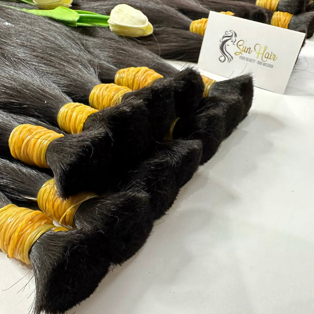 Wholesale Bulk Hair Unprocessed Cuticles Aligned Human Hair Extensions 100% Human Virgin Hair Made In Vietnam