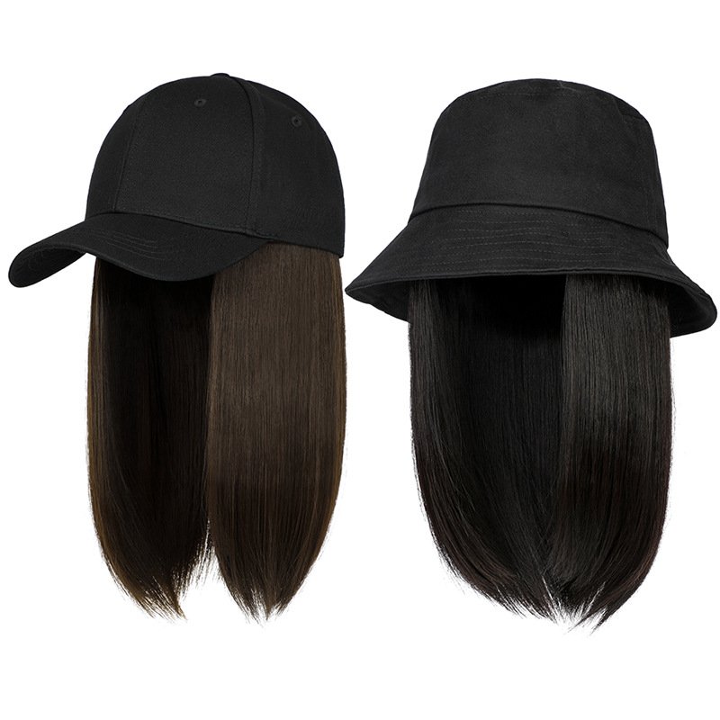 Factory Price Short Straight Hair HD Wig Cap Synthetic Wigs Full Bob Baseball Cap Human Hair Extensions Wig Hair Extensions