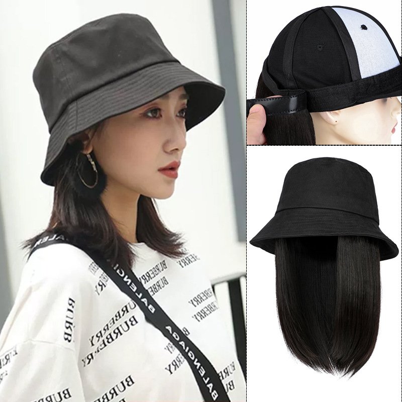 Factory Price Short Straight Hair HD Wig Cap Synthetic Wigs Full Bob Baseball Cap Human Hair Extensions Wig Hair Extensions