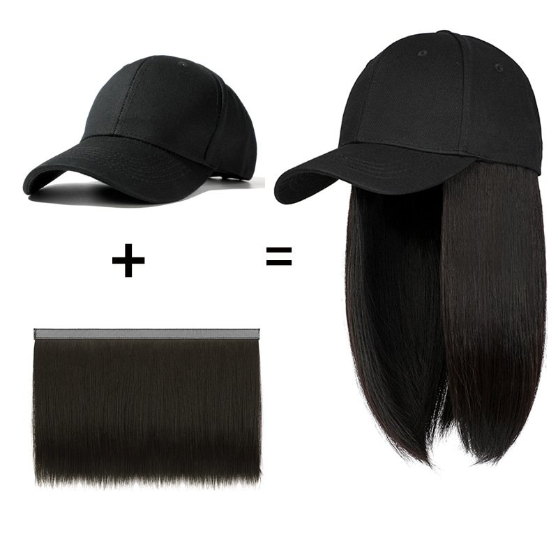Factory Price Short Straight Hair HD Wig Cap Synthetic Wigs Full Bob Baseball Cap Human Hair Extensions Wig Hair Extensions