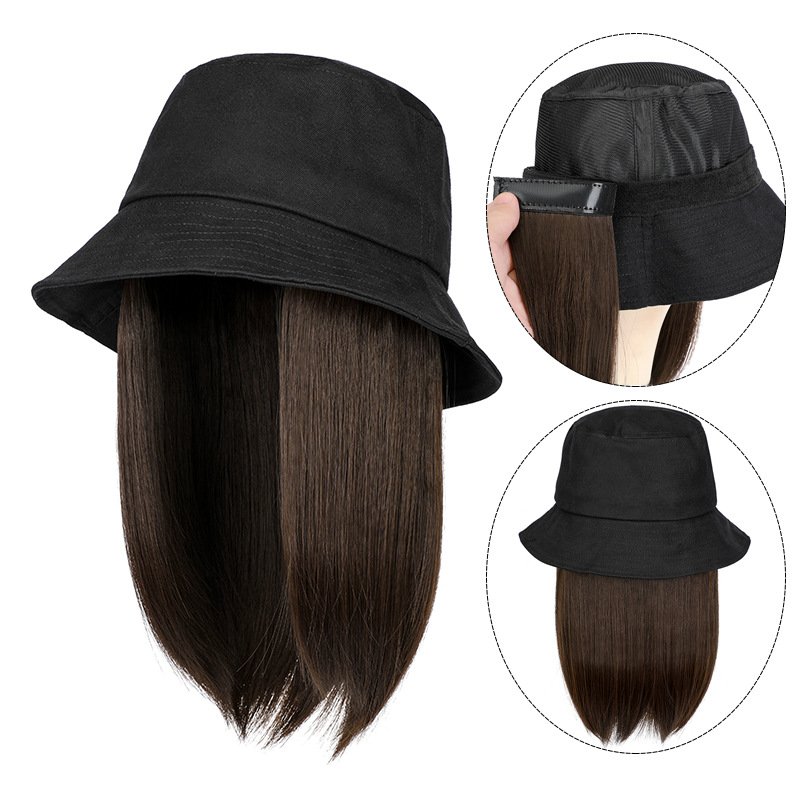 Factory Price Short Straight Hair HD Wig Cap Synthetic Wigs Full Bob Baseball Cap Human Hair Extensions Wig Hair Extensions