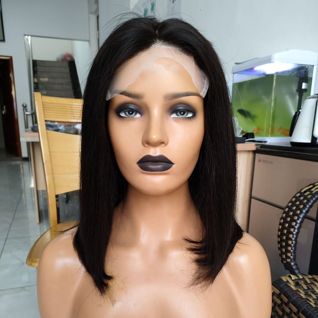 Amara short bob wigs human hair lace cheap short bob transparent lace human hair wig lace front human hair wigs 180 density bro