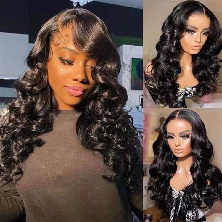 30 inch Loose Deep Wave Lace Frontal Wig Curly Cheap INDIAN Black Color Human Hair Wigs For Black Women