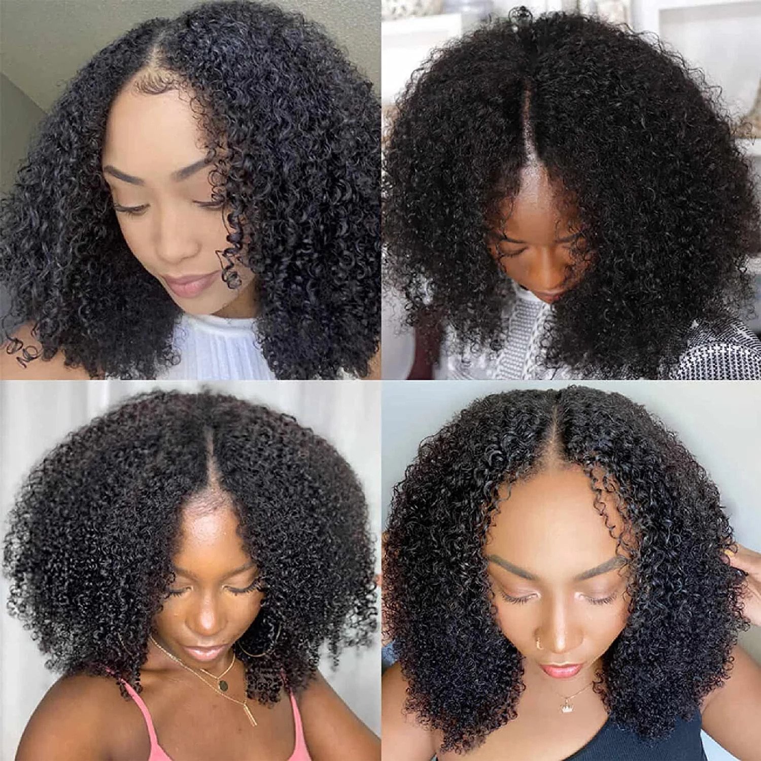 Brazilian Remy Curly Human Hair Wigs V-shaped Headband wig and U-shaped without glue Female curly hair