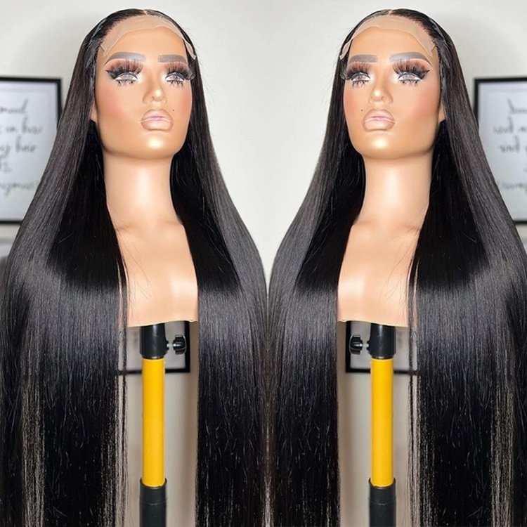 Natural Black Bangs Wigs Natural Human Hair Fringe Machine Made Cuticle Aligned Human Hair Wigs With Bang For Black Women