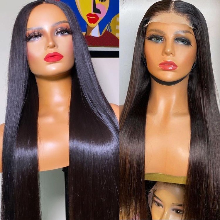 Natural Black Bangs Wigs Natural Human Hair Fringe Machine Made Cuticle Aligned Human Hair Wigs With Bang For Black Women