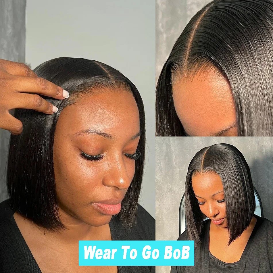 Wholesale Peruvian Short Bob Wig Pre-Plucked Human Hair Wigs 13x4 Glueless HD Transparent Lace Frontal Wigs for Women