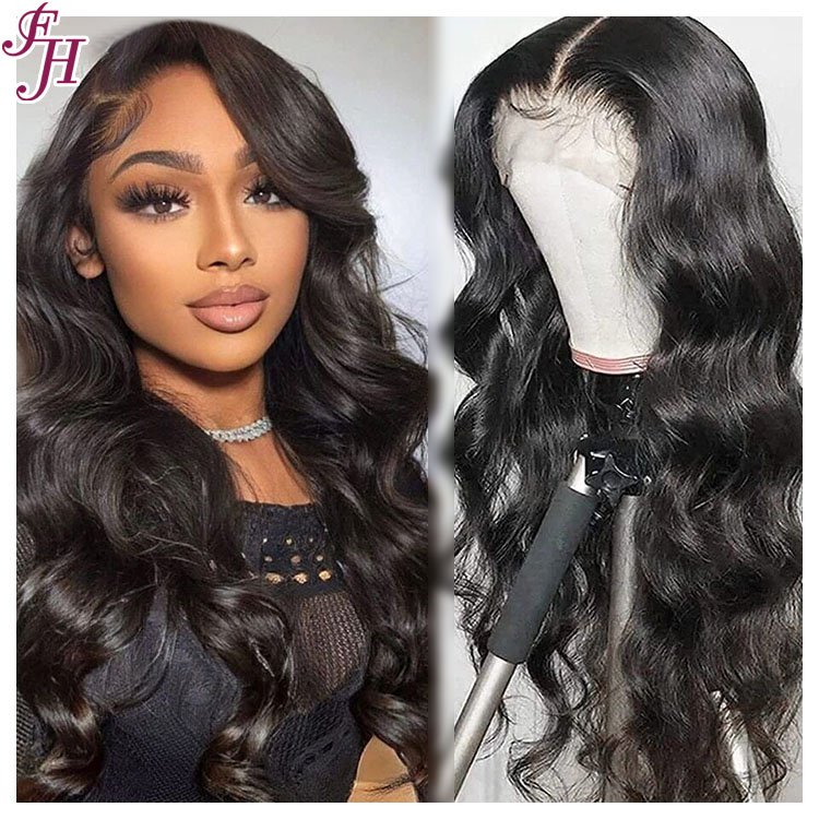 FH factory wholesale raw indian natural 20 inch 300% density human hair wigs body wave wig