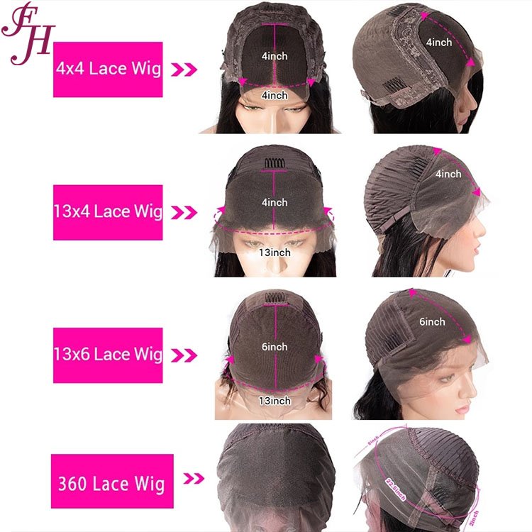 FH factory wholesale raw indian natural 20 inch 300% density human hair wigs body wave wig