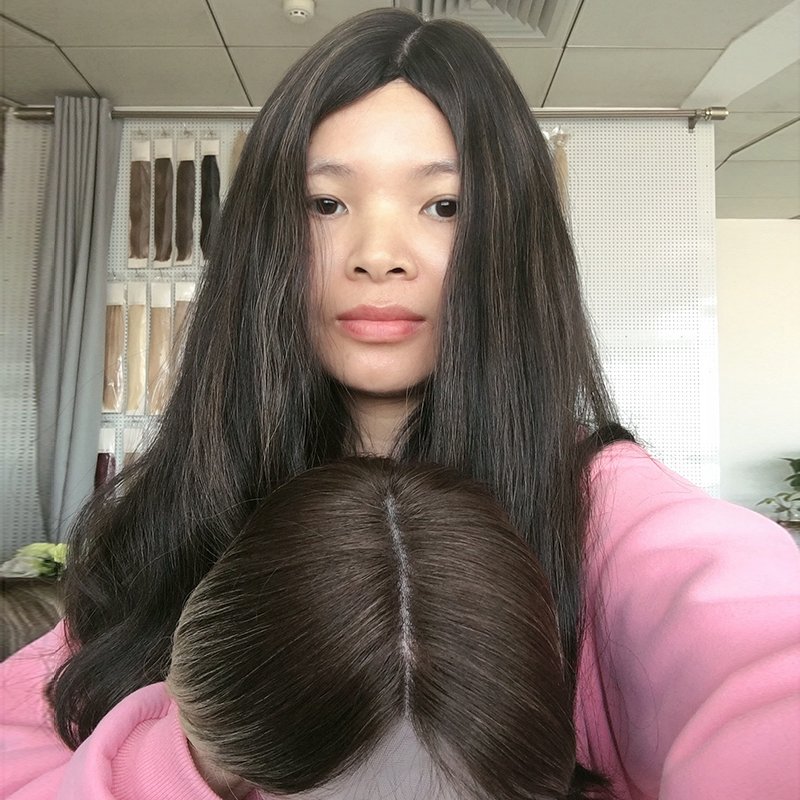 Guangzhou supplier Jewish wig natural remy human hair 4x4 closure lace front wigs medium brown with highlight
