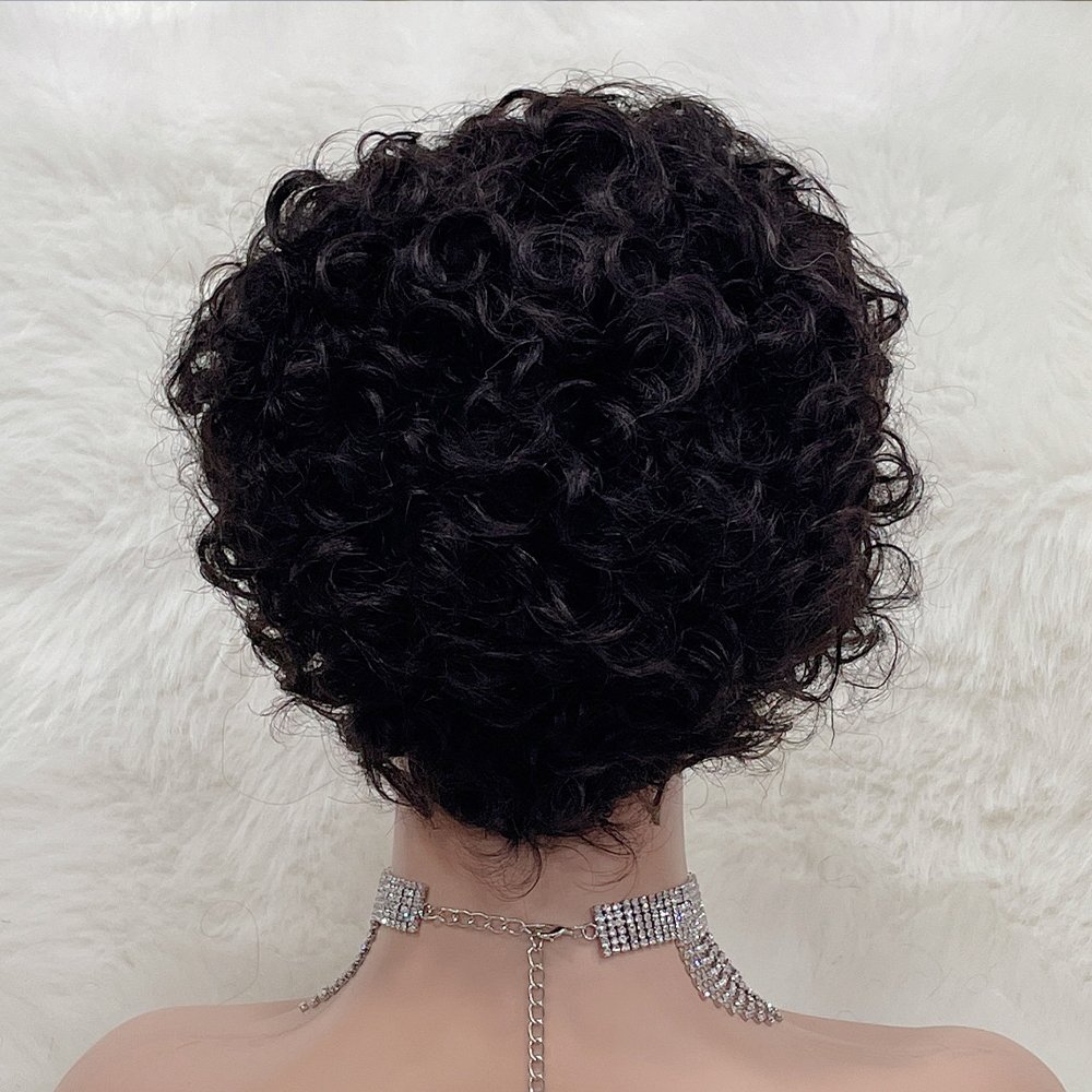 Factory Outlet Pixie Cut Curly Human Hair Wigs T Part Lace Wigs Glueless Short Cut Brazilian Hair Wig