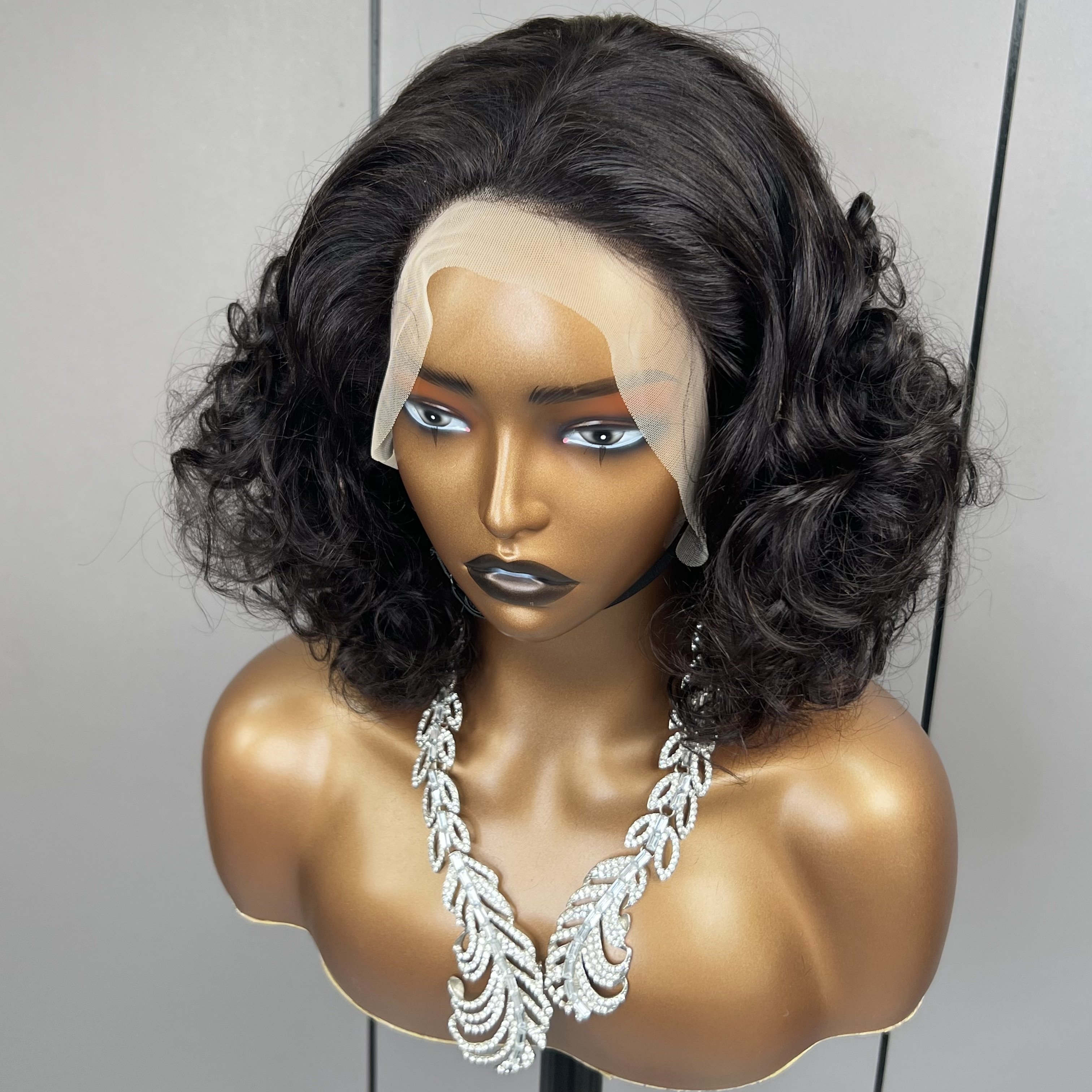 Cheap 12A SDD Raw Cuticle Aligned Hair Super Double Drawn Bouncy curl Wig for Black Women 350% Density Vietnamese Human Hair Wig