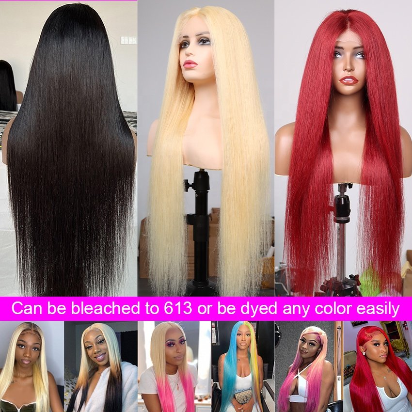 200 Density Pre Pluck 13X4 HD Lace Frontal Wigs Wholesale 12A Grade Bone Straight Peruvian Human Hair Wigs Vendors