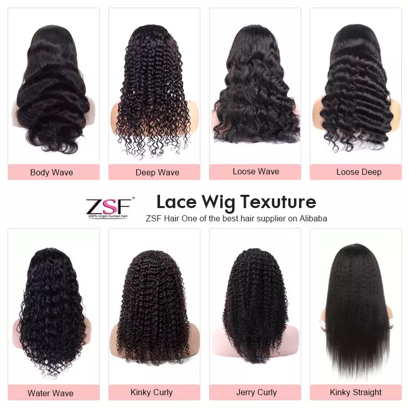 ZSF Virgin Human Hair Wig Wholesale Brazilian Deep Wave 13*4 HD Lace Closure Wig 100% Unprocessed Virgin Hair With Baby Hair