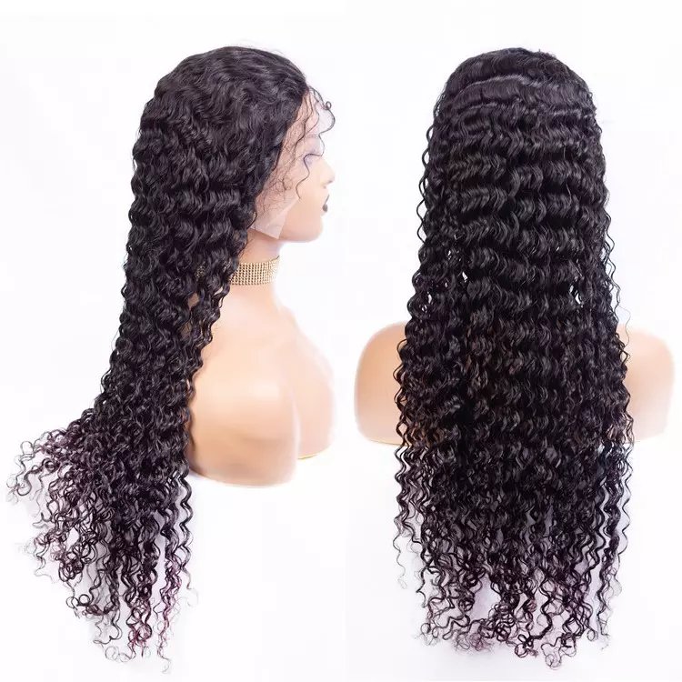 ZSF Virgin Human Hair Wig Wholesale Brazilian Deep Wave 13*4 HD Lace Closure Wig 100% Unprocessed Virgin Hair With Baby Hair