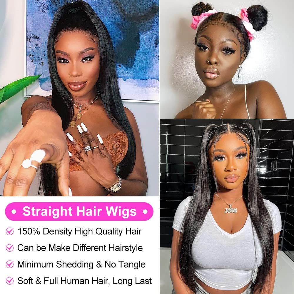 Blonde Highlight Hd Transparent Lace Front Wig Bone Straight Human Hair Wig 24 Inch Blonde Hd Lace Frontal Wigs For White Women