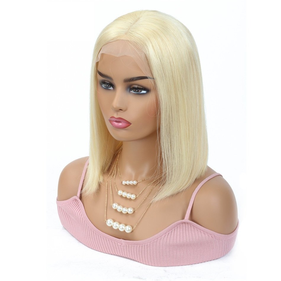 Cheap 613 color 13x4 Bone Straight Lace Front Wigs Human Hair Short Bob Wigs for Black Women Brazilian Hair Hd Lace Frontal Wigs