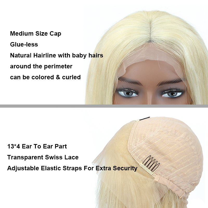 Cheap 613 color 13x4 Bone Straight Lace Front Wigs Human Hair Short Bob Wigs for Black Women Brazilian Hair Hd Lace Frontal Wigs