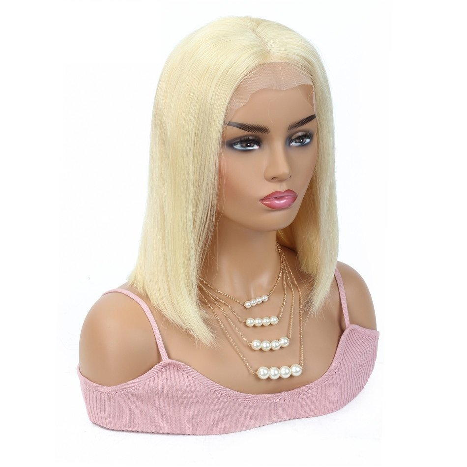 Cheap 613 color 13x4 Bone Straight Lace Front Wigs Human Hair Short Bob Wigs for Black Women Brazilian Hair Hd Lace Frontal Wigs