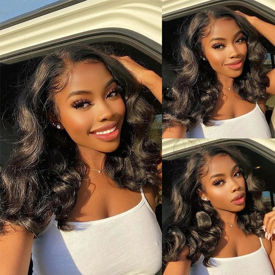 100% Human Hair Wigs Transparent Lace Front Remy Human Hair