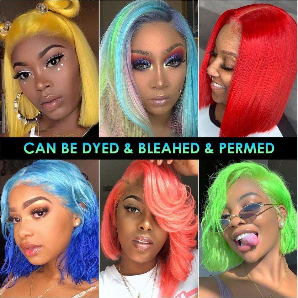 Women Hair Wig Short Bob Ginger Orange Color Human Hair Wigs 13X4 13X6 HD Lace Front Brazilian Human Hair Wigs For Black Women