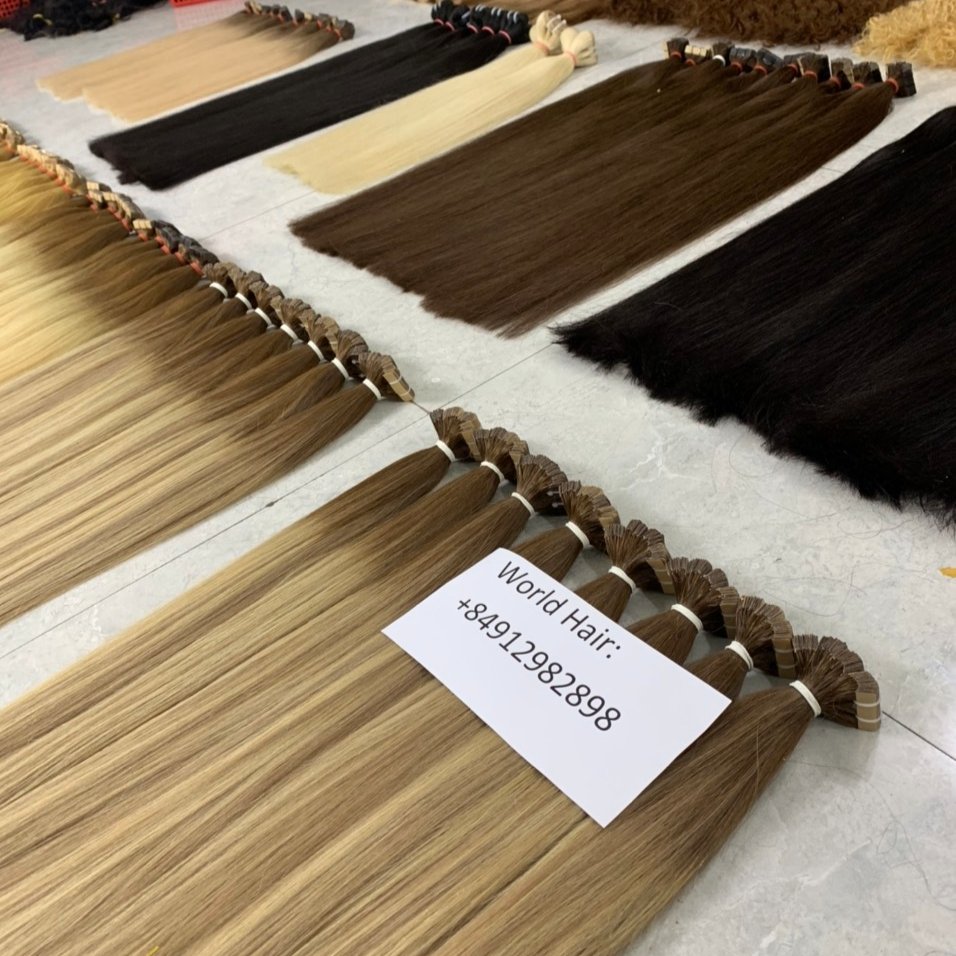 100% high quality durable human hair extensions, ombre and light colors tape human hair wigs